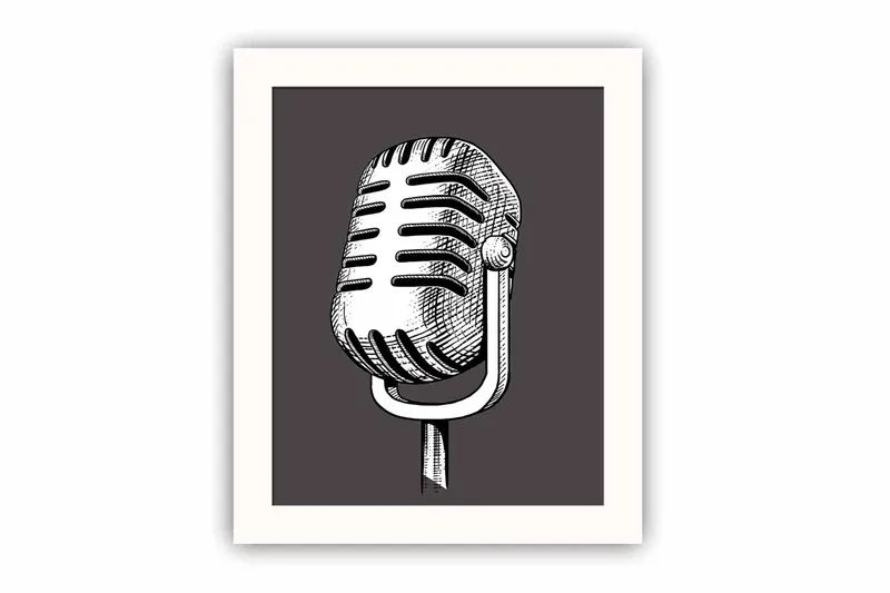 Tavla Music med Ram Flerfärgad, 23,5x28,5 cm