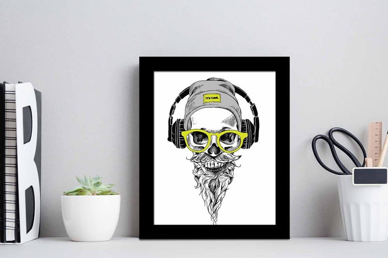 Tavla Music med Ram Flerfärgad - 23,5x28,5 cm - Inredning - Tavlor & konst