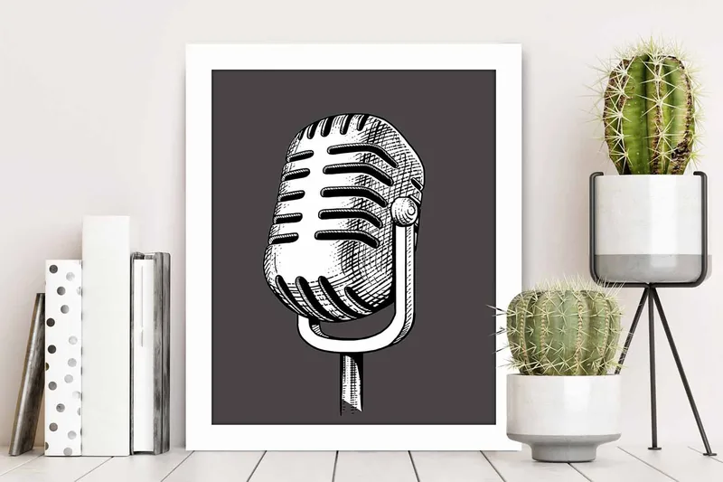 Tavla Music med Ram Flerfärgad - 23,5x28,5 cm - Inredning - Tavlor & konst