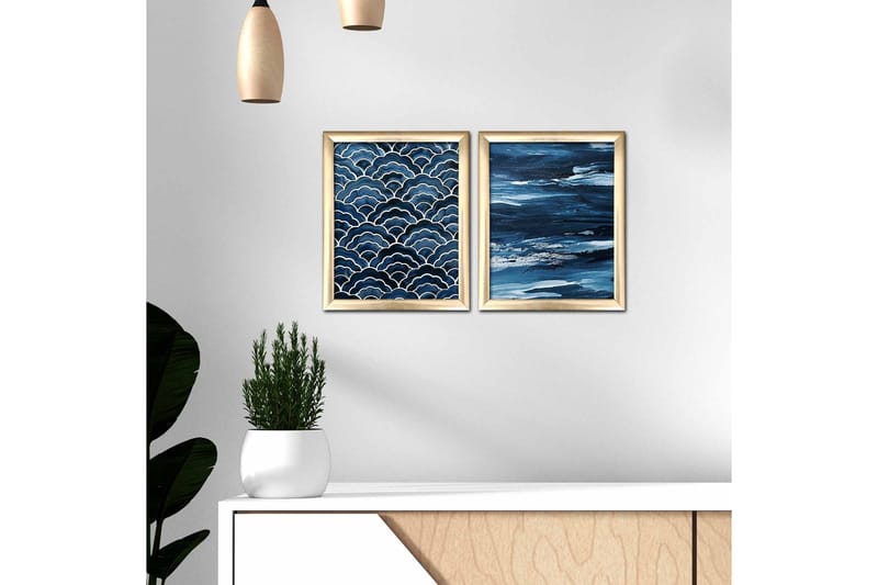 Tavla Nautical med Ram 2-pack Flerfärgad - 23,5x28,5 cm - Inredning - Tavlor & konst