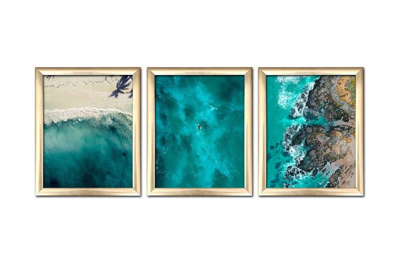 Tavla Nautical med Ram 3-pack Flerfärgad - 23,5x28,5 cm - Inredning - Tavlor & konst
