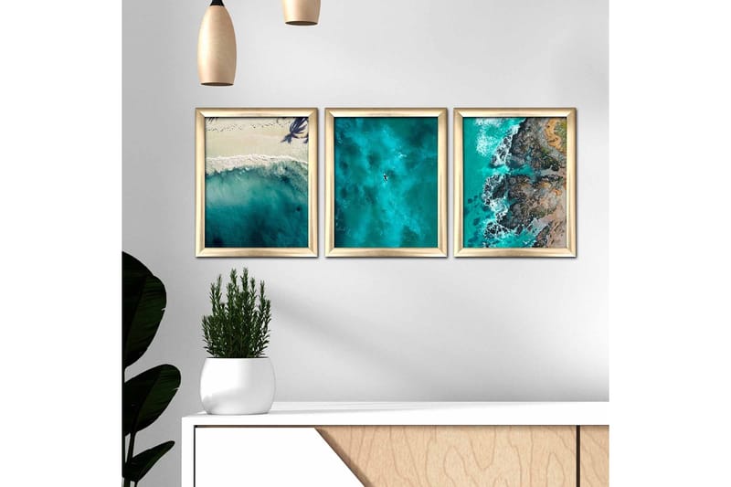 Tavla Nautical med Ram 3-pack Flerfärgad - 23,5x28,5 cm - Inredning - Tavlor & konst