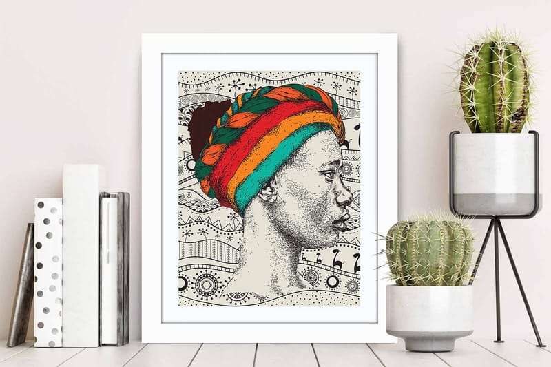 Tavla Oriental med Ram Flerfärgad - 23,5x28,5 cm - Inredning - Tavlor & konst