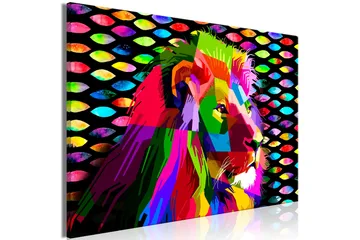 Tavla Rainbow Lion (1 Part) Wide 90x60 - Artgeist sp. z o. o. - Inredning - Tavlor & konst - Canvastavlor