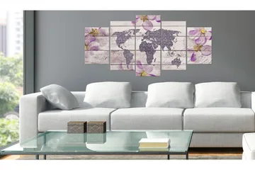Tavla Romantic World Map 200x100 - Artgeist sp. z o. o. - Inredning - Tavlor & konst - Canvastavlor