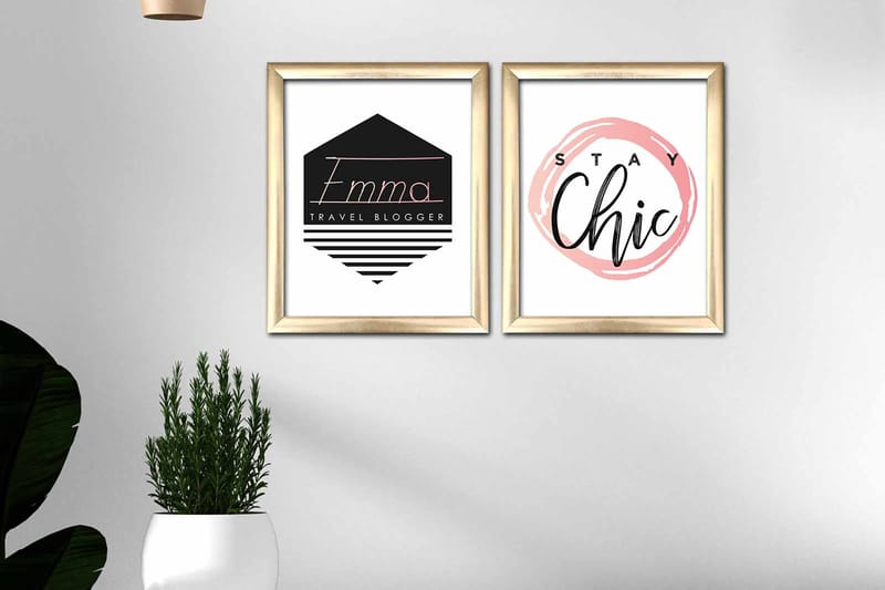Tavla Sayings med Ram 2-pack Flerfärgad - 23,5x28,5 cm - Inredning - Tavlor & konst