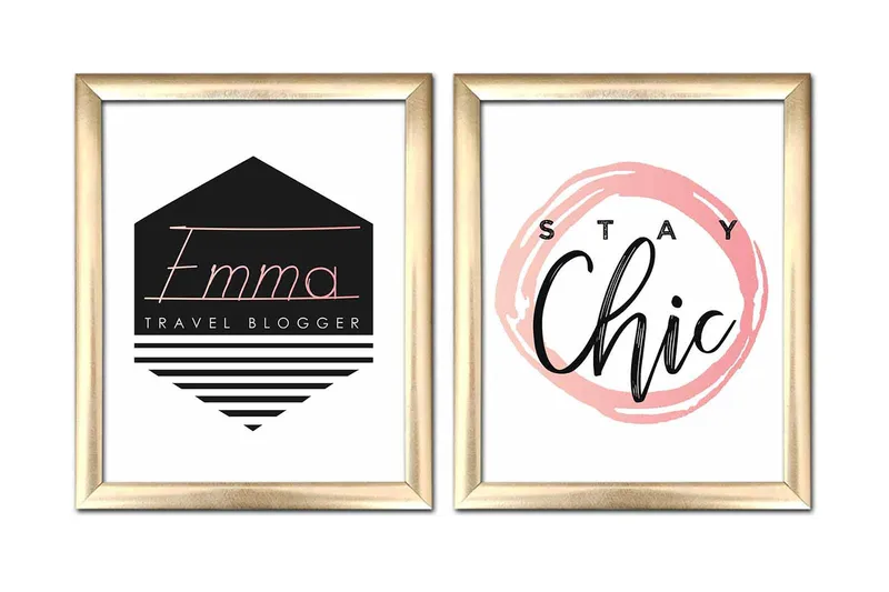 Tavla Sayings med Ram 2-pack Flerfärgad, 23,5x28,5 cm