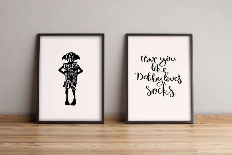 Tavla Sayings med Ram 2-pack Flerfärgad, 36x51 cm