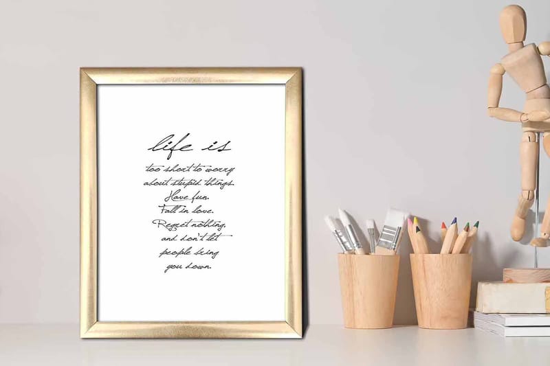 Tavla Sayings med Ram Flerfärgad - 23,5x28,5 cm - Inredning - Tavlor & konst