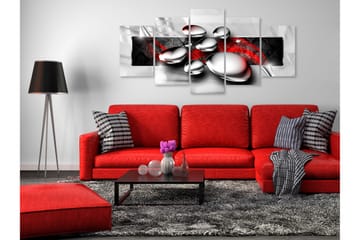 Tavla Shiny Stones 5 Parts Wide Red 100x50 - Artgeist sp. z o. o. - Inredning - Tavlor & konst - Canvastavlor