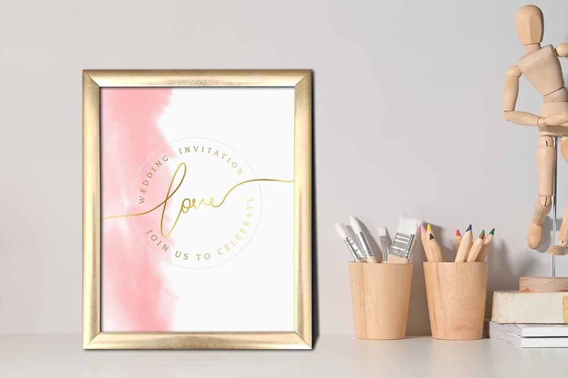 Tavla Sign med Ram Flerfärgad - 23,5x28,5 cm - Inredning - Tavlor & konst