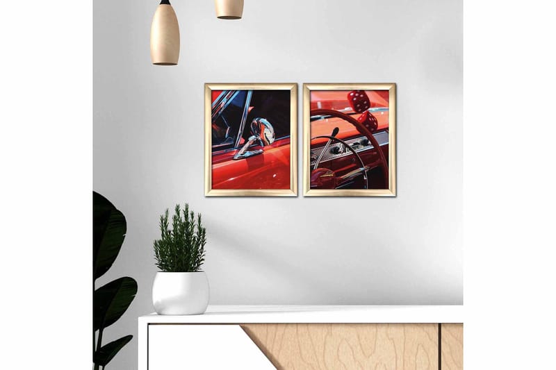 Tavla Transportation med Ram 2-pack Flerfärgad - 23,5x28,5 cm - Inredning - Tavlor & konst