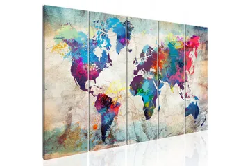 Tavla World Map: Cracked Wall 200x80 - Artgeist sp. z o. o. - Inredning - Tavlor & konst - Canvastavlor