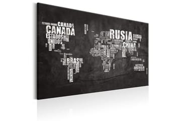 Tavla World Map: Spanish Geography (ES) 120x80 - Inredning - Tavlor & konst - Canvastavlor