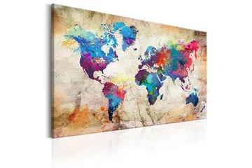 Tavla World Map: Urban Style 90x60 - Artgeist sp. z o. o. - Inredning - Tavlor & konst - Canvastavlor