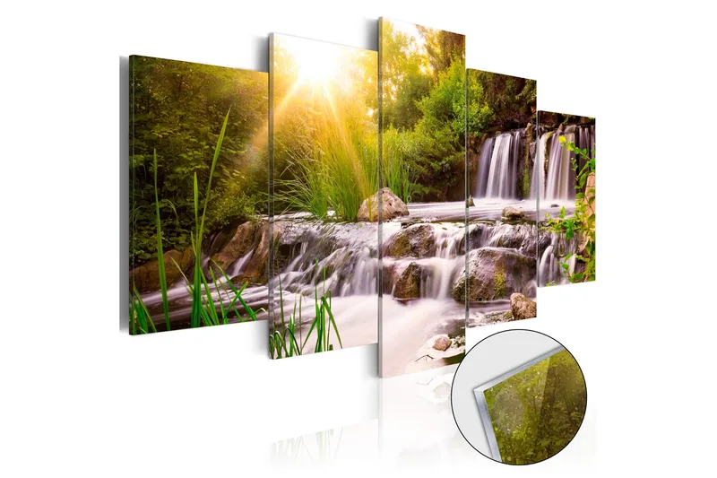 Tavla På Akryl Forest Waterfall 100x50, Artgeist sp. z o. o.
