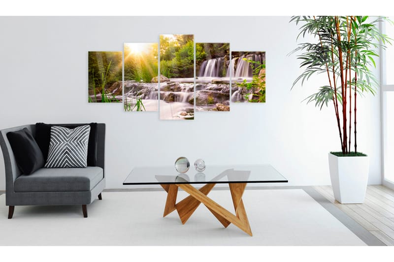 Tavla På Akryl Forest Waterfall 100x50 - Artgeist sp. z o. o. - Inredning - Tavlor & konst