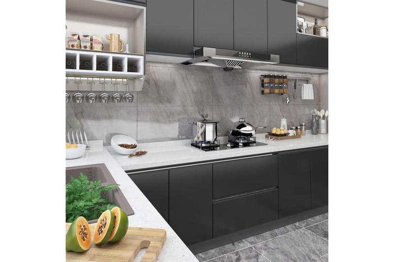 Dekorplast 2 st svart 500x90 cm PVC - Svart - Inredning - Väggdekor - Dekorplast - Kakeldekor
