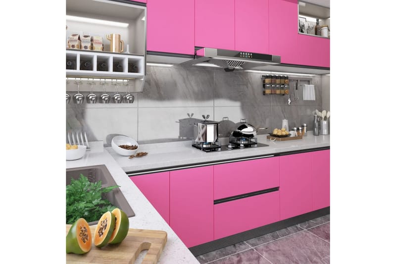 Dekorplast rosa högglans 500x90 cm PVC - Rosa - Inredning - Väggdekor - Dekorplast - Kakeldekor