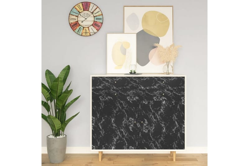 Dekorplast svart sten 500x90 cm PVC - Svart - Kakeldekor - Dekorplast