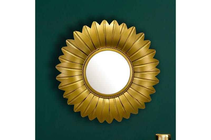 Spegel Wohnling Blomstil metallram rund 60 cm - Inredning - Väggdekor - Dekorplast - Kakeldekor