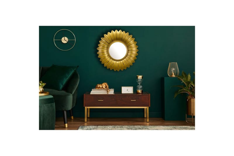 Spegel Wohnling Blomstil metallram rund 60 cm - Inredning - Väggdekor - Dekorplast - Kakeldekor