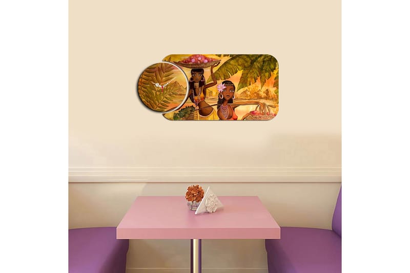 2-Delar - Flerfärgad - Inredning - Väggdekor - Väggklocka & väggur