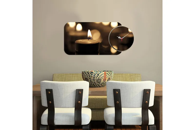 2-Delar - Flerfärgad - Inredning - Väggdekor - Väggklocka & väggur