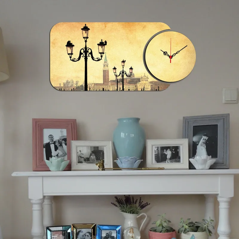 2-Delar - Flerfärgad - Inredning - Väggdekor - Väggklocka & väggur