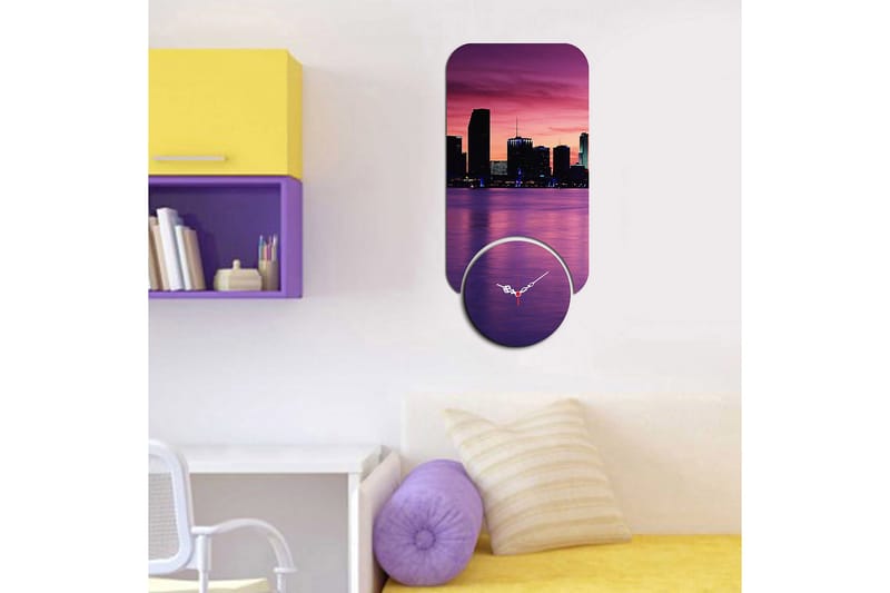 2-Delar - Flerfärgad - Inredning - Väggdekor - V äggklocka & väggur