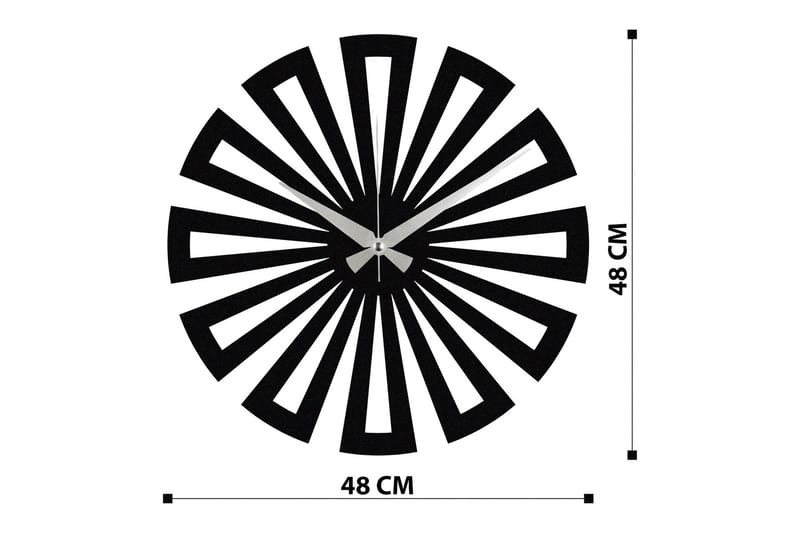 Achterdis Väggklocka Fyrkantiga Mönster - Svart - Väggklocka & väggur