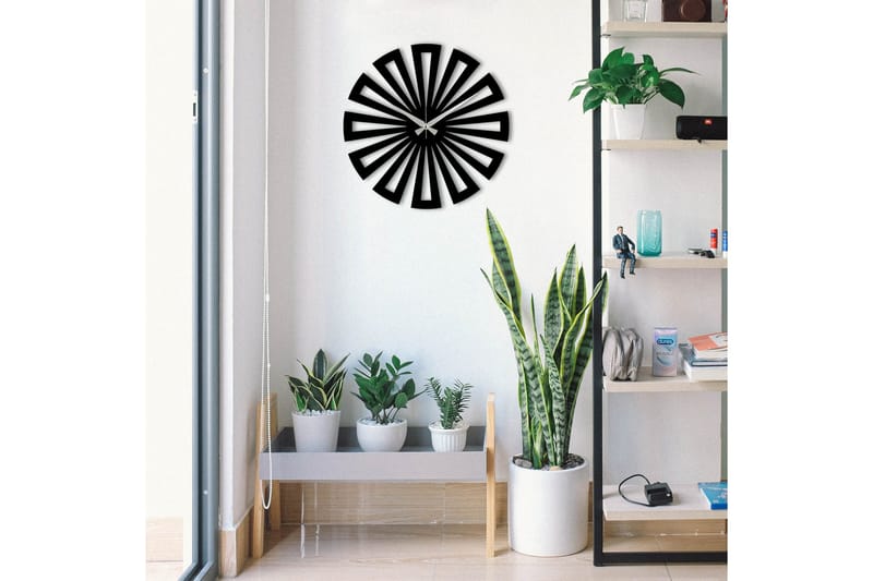 Achterdis Väggklocka Fyrkantiga Mönster - Svart - Inredning - Väggdekor - Väggklocka & väggur