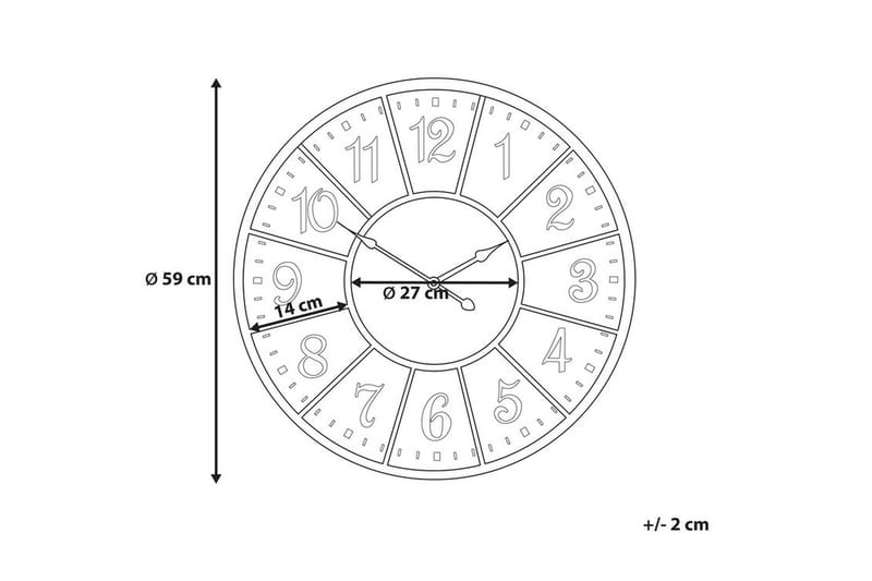 Boswil Väggklocka 59 cm - Flerfärgad - Dekoration & inredningsdetaljer - Väggklocka & väggur