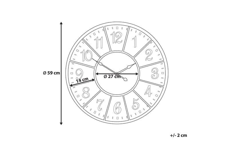 Boswil Väggklocka 59 cm - Flerfärgad - Dekoration & inredningsdetaljer - Väggklocka & väggur