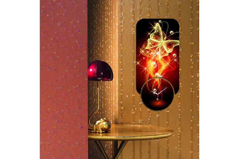 Decorative MDF Clock (2 Pieces) 68x32 - Inredning - Väggdekor - Väggklocka & väggur