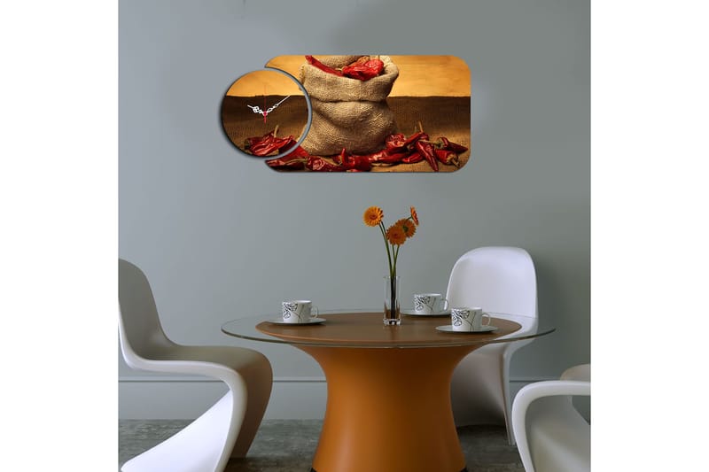 Decorative MDF Clock (2 Pieces) 68x32 - Inredning - Väggdekor - Väggklocka & väggur