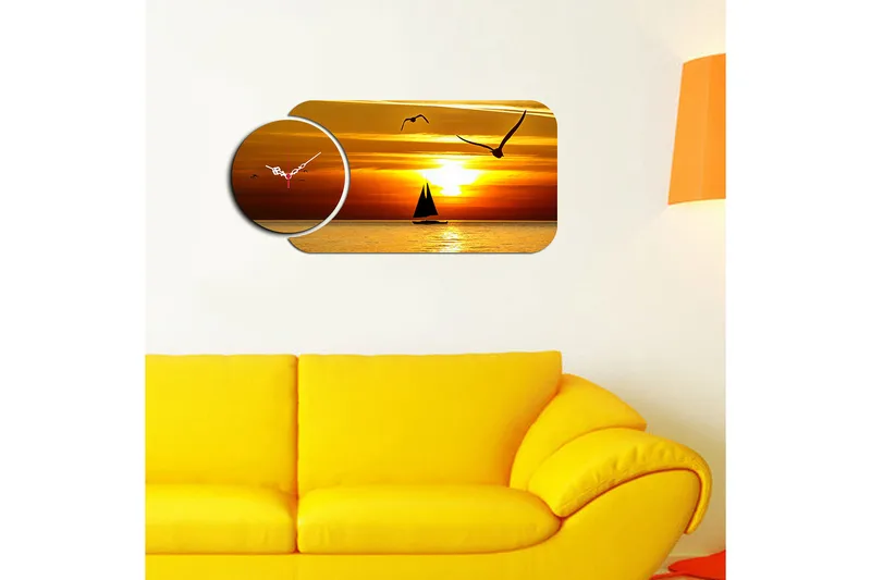 Decorative MDF Clock (2 Pieces) 68x32 - Inredning - Väggdekor - Väggklocka & väggur