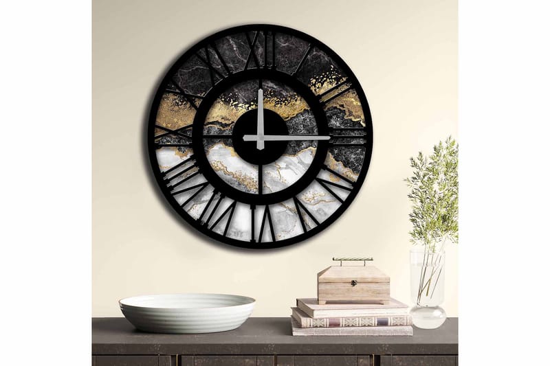 Decorative MDF Clock 50x - Väggklocka & väggur