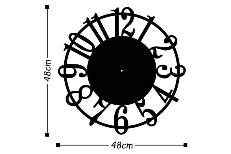 Dekoration Väggklocka - Svart - Väggklocka & väggur