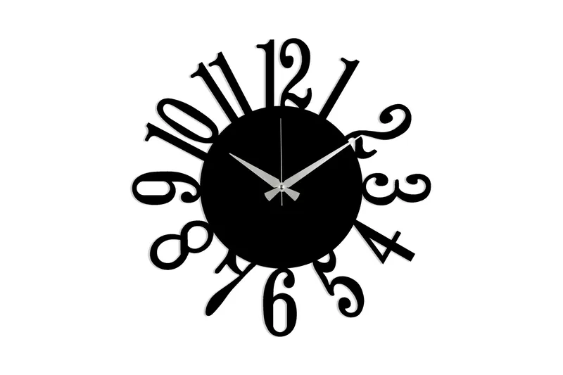 Dekoration Väggklocka, Svart
