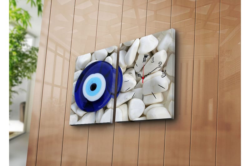 Dekorativ Canvasmålning med Klocka 2 Delar, Flerfärgad