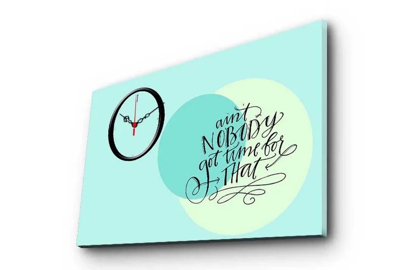 Dekorativ Canvasmålning med Klocka, Flerfärgad