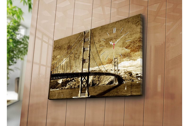 Dekorativ Canvasmålning med Klocka, Flerfärgad