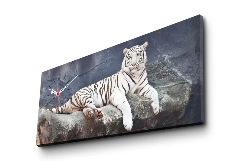 Dekorativ Canvasmålning med Klocka, Flerfärgad