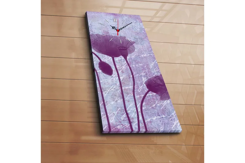 Dekorativ Canvasmålning med Klocka, Flerfärgad