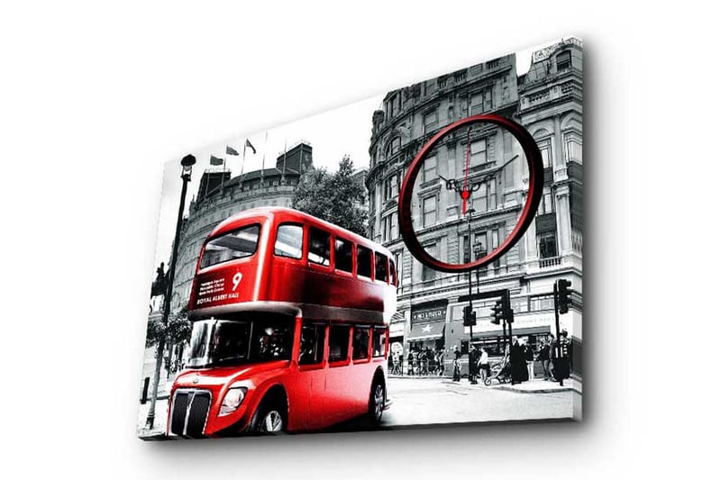 Dekorativ Canvasmålning med Klocka, Flerfärgad