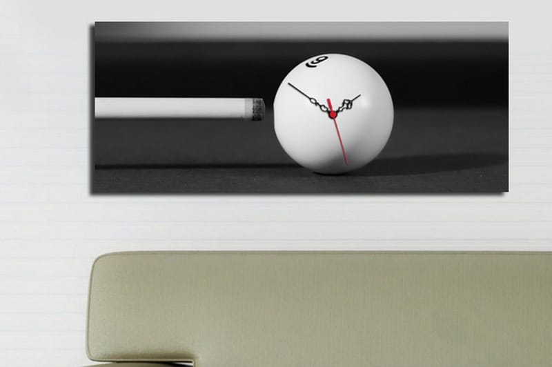 Dekorativ Canvasmålning med Klocka - Flerfärgad - Inredning - Väggdekor - Väggklocka & väggur