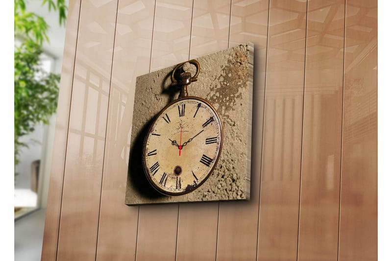 Dekorativ Canvasmålning med Klocka, Flerfärgad