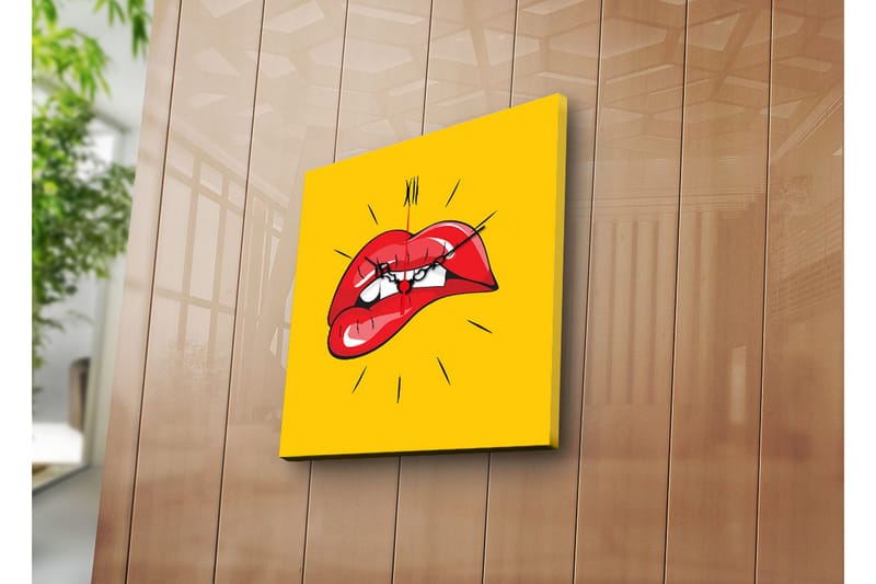 Dekorativ Canvasmålning med Klocka - Flerfärgad - Väggklocka & väggur