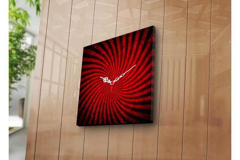 Dekorativ Canvasmålning med Klocka, Flerfärgad